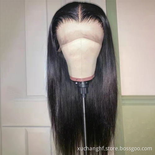 Lace front Human Hair Wigs For Women Pre Plucked Straight Brazilian Virgin Lace Front Wig With Baby Hair Bleached Knots